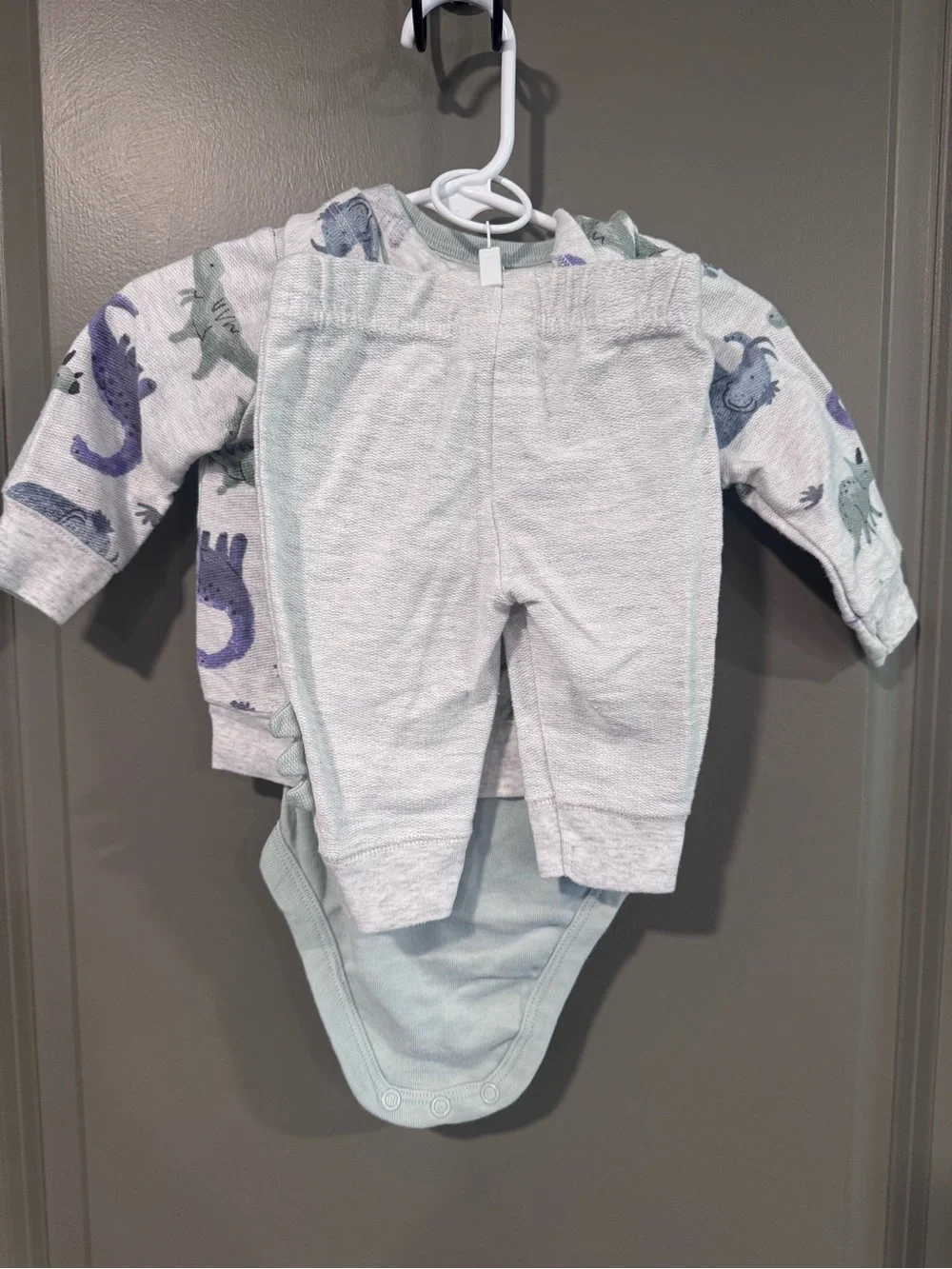 Carter's Light Blue Dino Hoodie Three-Piece Set